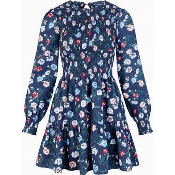 Hill‎ House Home The Viviana Mini Nap Dress - Navy Belgravia Floral Ikat - Picture 2 of 6